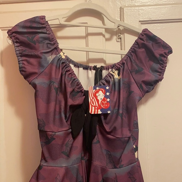 Pinup Girl Clothing - Natalie Dress Victorian Bats - Picture 3 of 3